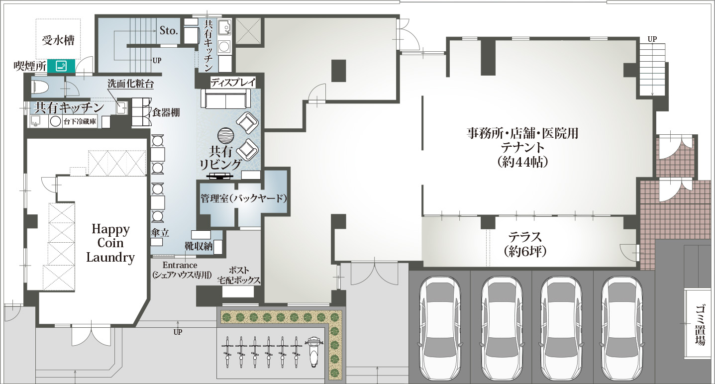 H.B.P JO-NANの1Fフロア図面
